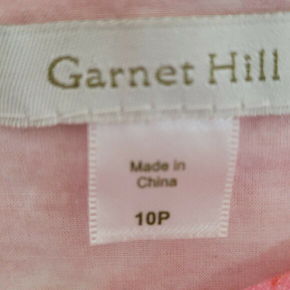 Garnet Hill Red & Pink Spring Floral Cotton Fit & Flare Dress Size 10 Petite - Picture 10 of 12